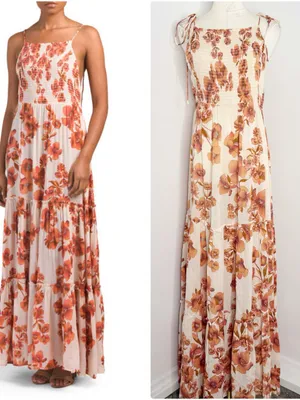 Free People Intimately Garden Party Floral Maxi Dress Medium Tie Straps thumbnail 2