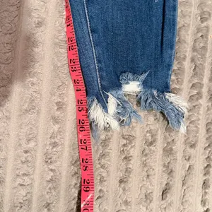 KanCan Signature Skye High Ankle Skinny Jeans Distressed Frayed Hem Blue Size 26 thumbnail 7