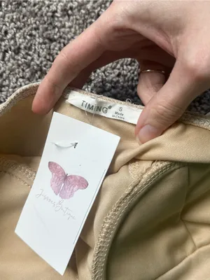 Strapless Lace Bustier in Light Beige thumbnail 4