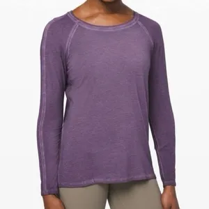 lululemon athletica Washed‎ Purple Burnout Long Sleeve Athleisure Top thumbnail 2