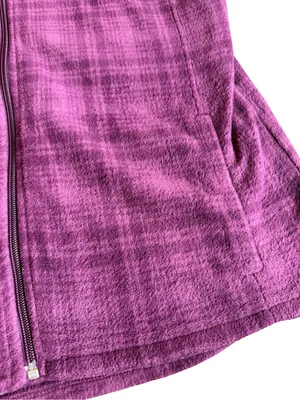 Woolrich Blackberry Hunt Purple Plaid Fleece Vest Full Zip Size M Women's thumbnail 5