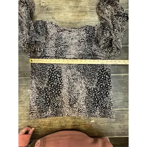 Anthropologie Maeve Womens Animal Print Jacquin Blouse Size Large Stretch thumbnail 9