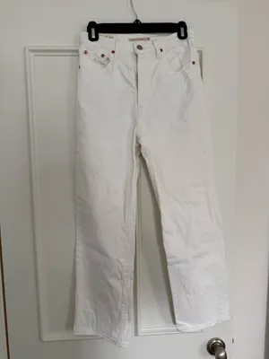 Levi’s Ribcage Straight Ankle Jeans Womens - white, size 26 thumbnail 1