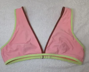 Aerie Swimwear Scoop Triangle Bikini Top Adjustable Hook Closure Peach Medium thumbnail 1