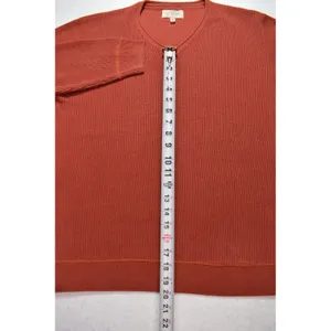 Islander Womens Terracotta Orange 100% Cotton Ribbed V-Neck Sweater Size M thumbnail 7