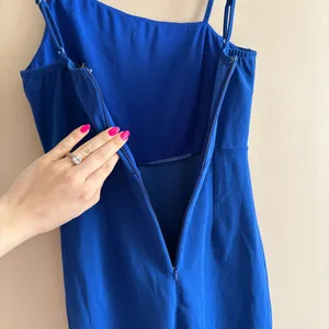Lulus Shape the Night Cobalt Blue Asymmetrical Midi Dress Size Small Cocktail thumbnail 9