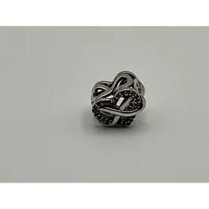 Pandora Infinity Love Knot Charm Pink CZ Sterling Silver S925 ALE thumbnail 2