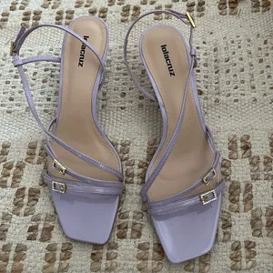 Anthropologie Lola Cruz Asymetrical Buckle Heels New Box thumbnail 4