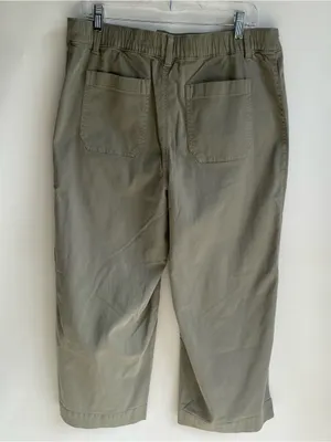 Sonoma wide leg crop pant sailor front olive green chino casual summer 16 thumbnail 5
