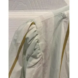 A New Day 100% Cotton Mint Green Striped‎ Faux Wrap Blouse Size Large thumbnail 4