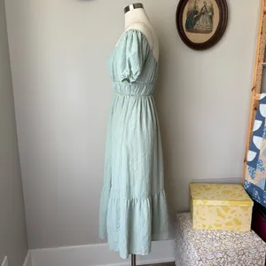 Sage green milkmaid dress - ASTR thumbnail 6