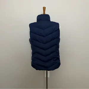 Lands End Vest Puffer Down Feathers Quilted Lightweight Pockets Full Zipper Blue thumbnail 2