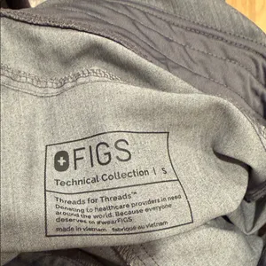 Figs Women's‎ Gray Joggers with Teal Drawstring thumbnail 4