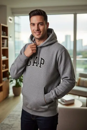 Vintage Grey Gap Hoodie Y2K size M sku 163 thumbnail 1