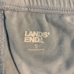 Lands End Womens XL Light Blue 100% Cotton Wide Leg Crop Drawstring Pants 545084 thumbnail 3