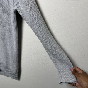 J.‎ Crew Women Cotton Cashmere Turtleneck Sweater Small Gray Shaker Knit Luxury thumbnail 7