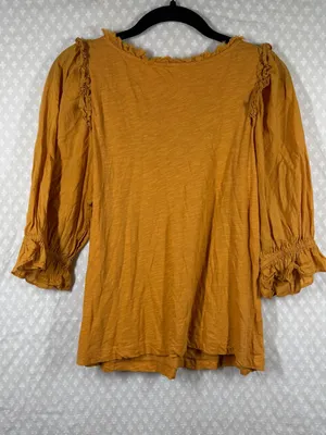 Anthropologie Orange‎ Smocked Puff Short Sleeve Top thumbnail 5