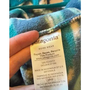 Patagonia Synchilla Fleece Women's Adult Small Trout Tales Elwha Blue Mock Neck thumbnail 7