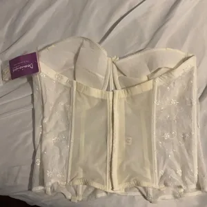 Dominique Ariel Bridal Corset Floral‎ Embroidered Bone White NWT 46DD Coquette thumbnail 3