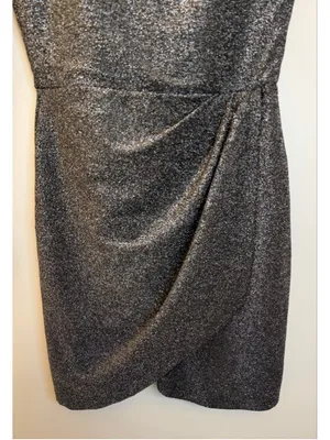 Women Altard State Small Black Silver Shimmer Sparkly Long Sleeve Mini Dress thumbnail 9