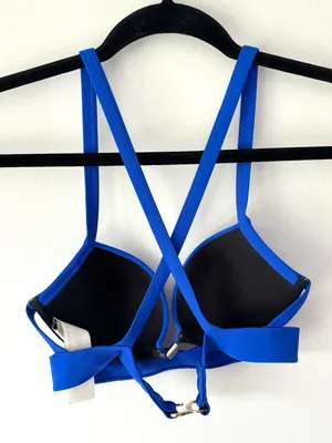 Abercrombie & Fitch Cobalt Blue Bikini Push Up Swim Top Criss Cross Straps thumbnail 10