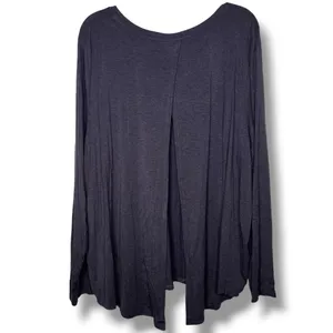 LOGO Lori Goldstein Blue Long Sleeve Open Back Shirt 3X thumbnail 6