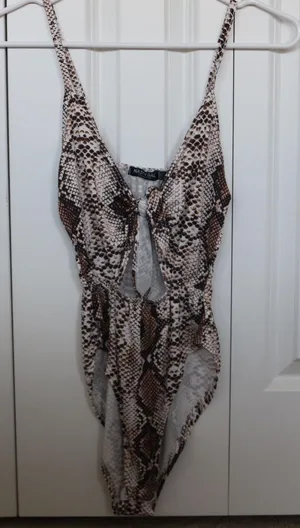 Nasty Gal Snake Skin Bodysuit thumbnail 1