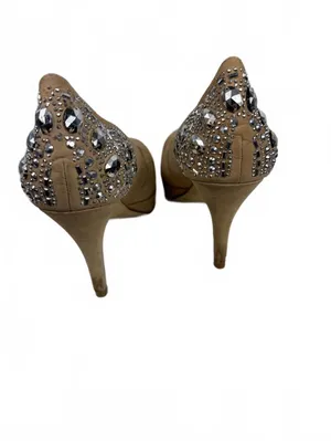 Gianni Bini Tan Suede Embellished High Heel Pumps Size 7.5M thumbnail 3
