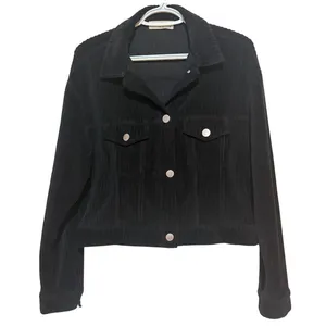 Molly Green Women's Black Wide Corduroy Cropped Jacket Size M thumbnail 2