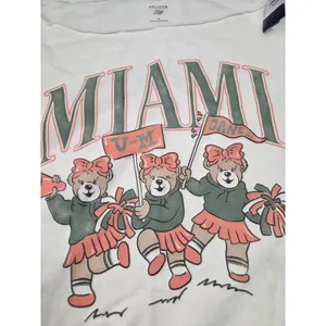 Hollister x Blue 84 Off Shoulder NWT University of Miami Sweatshirt Off-White M thumbnail 2