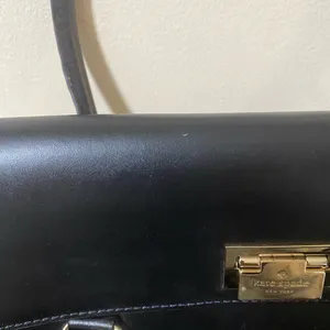 kate spade new york black leather shoulder bag with gold hardware thumbnail 9