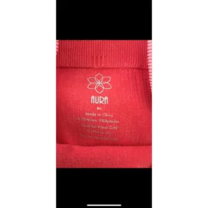 NWTs Aura Ribbed‎ Bike Shorts Bright Coral Stretch Athleisure Yoga Workout M/L thumbnail 5