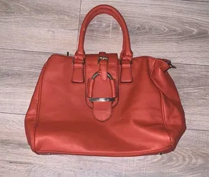 Charming Charlie Orange Handbag Satchel Zip Buckle thumbnail 1