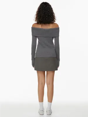 NWOT Aritzia Sunday Best Topaz Off Shoulder Sweater – Heather Chrome – S thumbnail 5