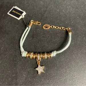 Juicy Couture B-Corded Friendship Bracelet Silver Pave Crystal Star Charm Bundle thumbnail 4