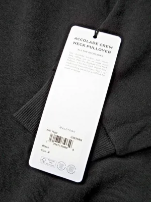 NWT Alo Unisex Accolade Crew Neck Pullover in Black Relaxed Fleece Sweatshirt M thumbnail 4