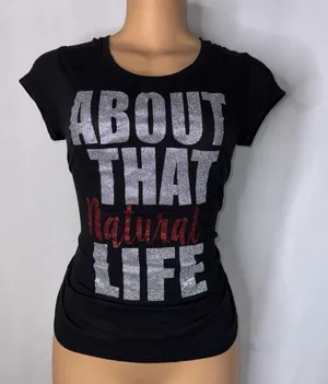 Black glitter t shirt Size M thumbnail 1