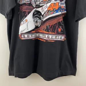 Darrell Nelson Vintage Black Orange Double Trouble No. 44 Racing Graphic Tee thumbnail 3