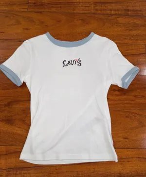 Levi’s White T-Shirt with Blue Trim thumbnail 2