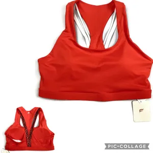 Fabletics Red Kessler Medium Impact Sports Bra Size Medium NEW! Retail $59.95 thumbnail 1