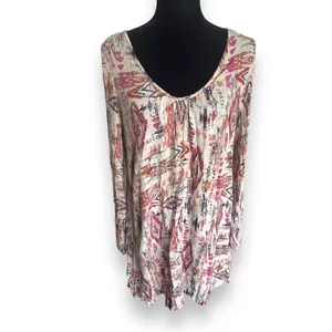 Billabong Womens Dress Sz S Cross Back Mini Babydoll Boho Hippie‎ Tribal Print thumbnail 4