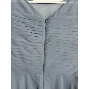 Azazie Kaleigh Dusty Blue A-Line Pleated Chiffon Floor-Length Bridesmaid Dress 4 thumbnail 3