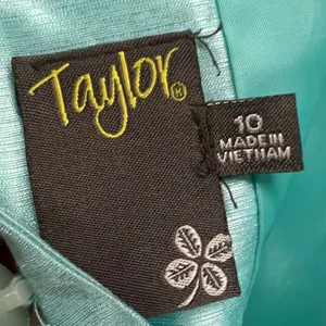 Taylor Dress Womens 10 Aqua Blue Satin Sleeveless Sheer V Back Party‎ Classic thumbnail 12