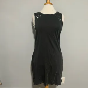 Billabong Dark Gray eyelet back mini dress tunic thumbnail 3