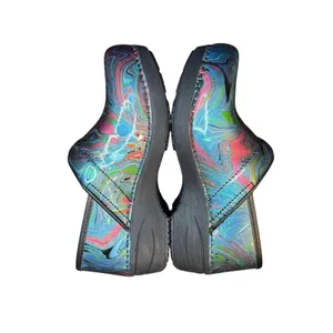 Dansko XP 2.0 Shoes Womens 6.5 Multicolor Patent Clogs Comfort Slip On Tie Dye thumbnail 6