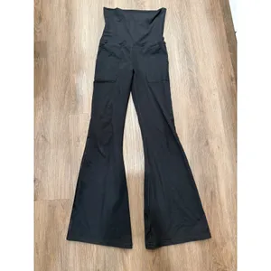 OFFLINE by Aerie The Hugger Foldover Flare Leggings Black High Rise Pockets S thumbnail 2