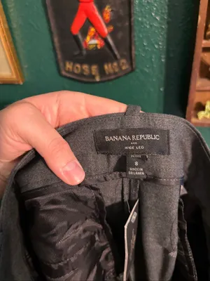 Banana Republic Wide Leg Gray Pants Size 8 Petite thumbnail 2