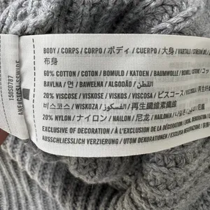 Abercrombie‎ & Fitch Cropped Turtleneck Sweater Large Gray Ribbed Cozy Knit Soft thumbnail 5