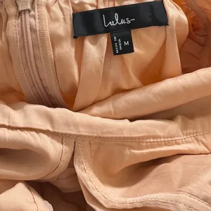 Lulus Sintra Peach Pleated Backless Maxi Dress size Medium NWT thumbnail 3