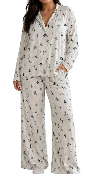 Western Desert Pajama Set S Cowgirl Rodeo Ranchcore Southwestern thumbnail 1